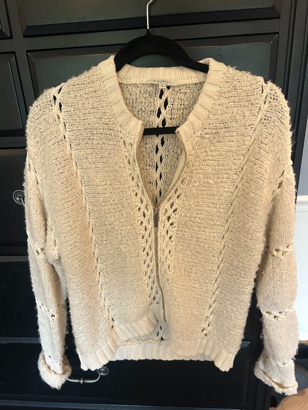 Z Supply Ivory Zip Cardigan